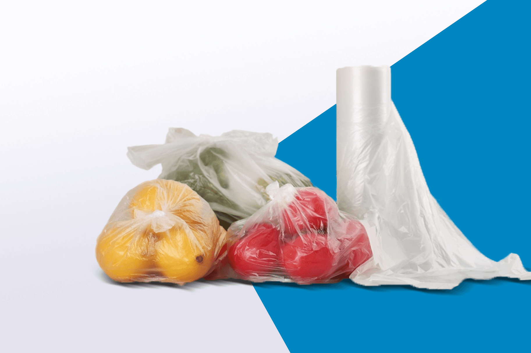 Plastic film roll and flexible film packaging bags